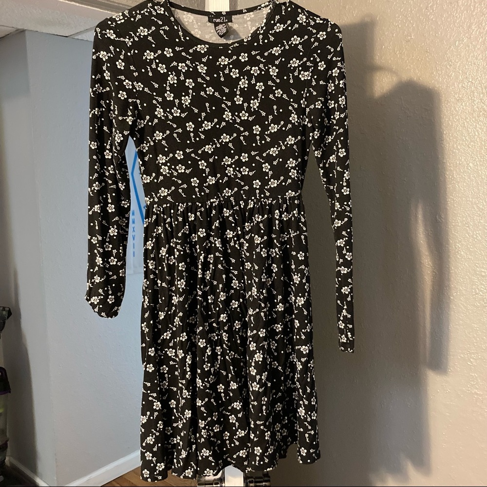 Black and white floral dress